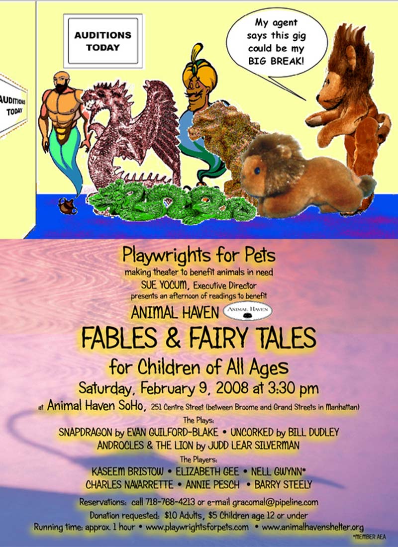 Playwrights for Pets Fables and Fairy Tales Play Bill