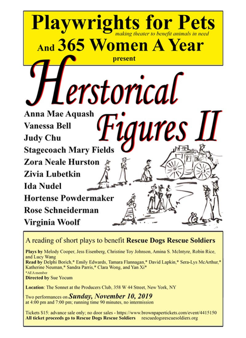 Playwrights for Pets Herstorical Figures Play Bill