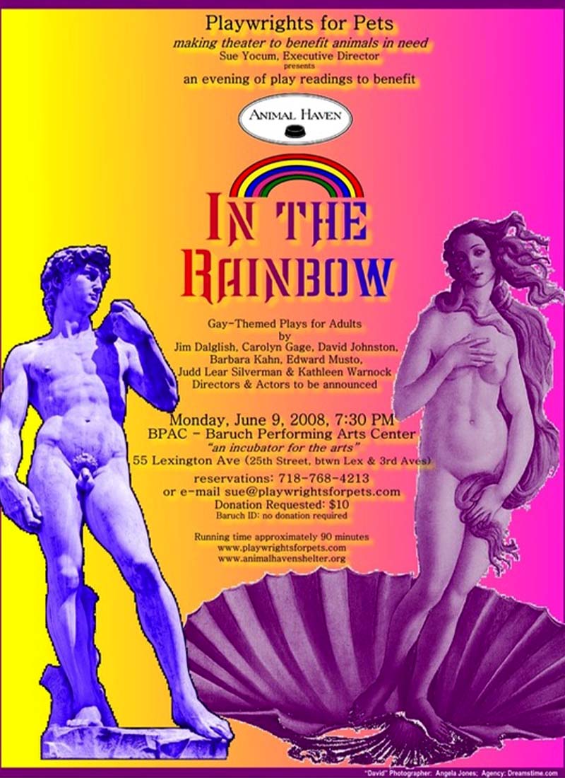 Playwrights for Pets In The Rainbow Play Bill