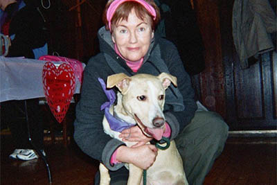 Sue Yocum with dog