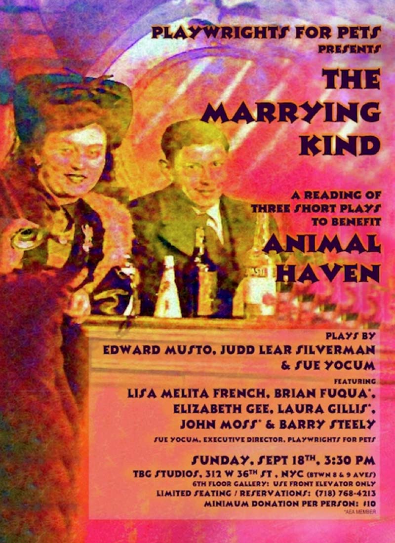 Playwrights for Pets The Marrying Kind Play Bill